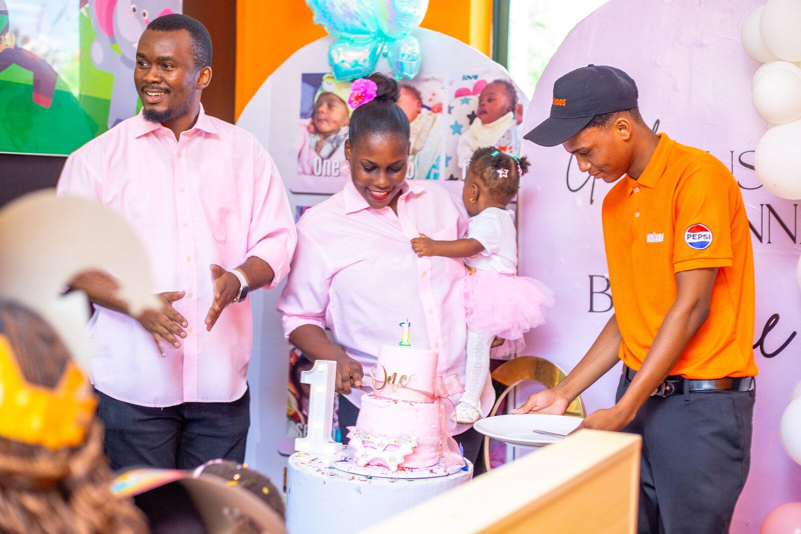Family celebrating a birthday with Kookoos staff